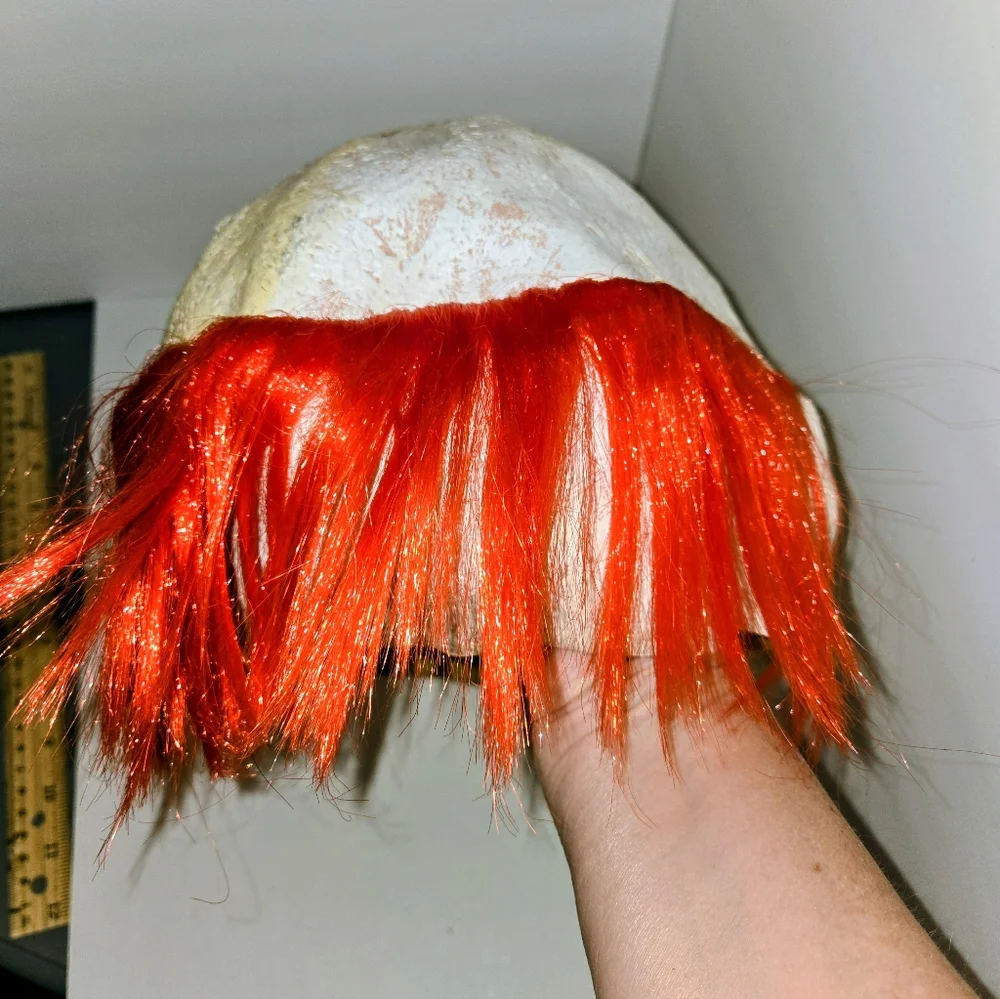 Colorful Clown Mask with Red Hair Halloween Costume